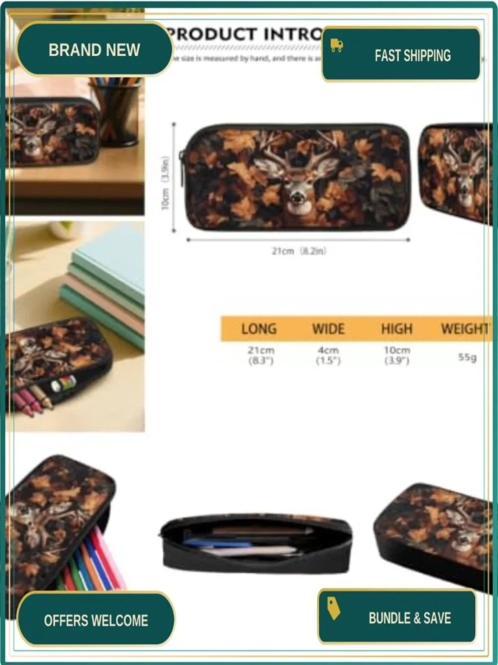 Kids 5-Piece Backpack Set with Lunch Bag, Pencil Case, Cup Sleeve